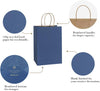 Bagdream Small Gift Bags 25Pcs 5.25X3X8 Navy Blue Paper Bags with Handles, Kraft Paper Sacks for Small Gifts, Birthday, Wedding Party Favor, Retail, Merchandise