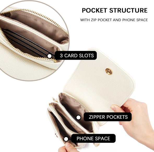 BOSTANTEN Vegan Leather Small Crossbody Bags for Women Designer Cell Phone Bag Wallet Purses Adjustable Strap