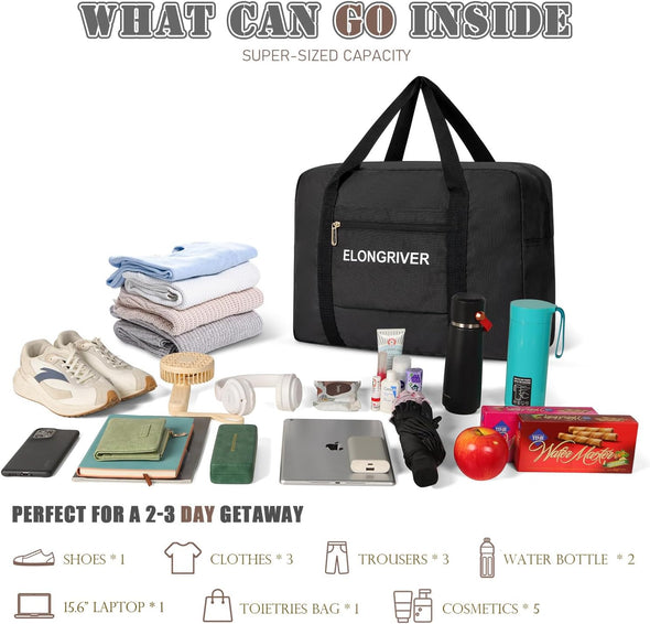 Travel Duffel Bag Foldable Weekender Overnight Bag for Men Women Lightweight Carry on Tote Bag for Spirit Airlines