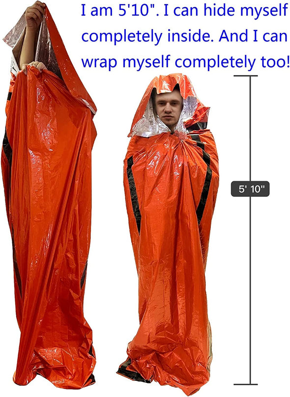 Emergency Bivy Sack Bivy Bag - Emergency Sleeping Bags 4 Pack Mylar Survival Sleeping Bag Emergency Bivvy Sack Waterproof Lightweight Foil Military Patriot Compact Gear Blanket Thermal Escape Camping