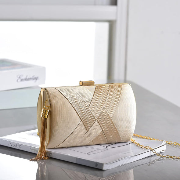 Clutch Purses for Women Tassel Evening Clutch Bag Cross Body & Shoulder Bag for Wedding Night Out Party