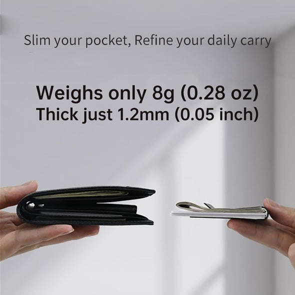 Carbon Fiber Wallet Money Clip for Cash and Credit Card, Super Slim & Light Minimalist Holder Clip for Men