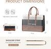 LOVEVOOK Laptop Bag for Women, 15.6 Inch Work Bags for Women, Vintage Leather Laptop Tote Bag, Waterproof Computer Bags with Clutch Purse, Large Capacity Briefcase, Business Office Handbag for Work
