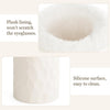Mkono Plush Lined Eyeglasses Holder Protective Glasses Holder Stand Case Anti-Scratch Glasses Storage Organizer for Table, Desk, Nightstand, Office, Ivory, One Size