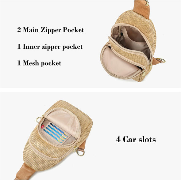 INICAT Summer Straw Bag Small Sling Beach Bag Crossbody Bags Rattan Woven Purses for Women 2025