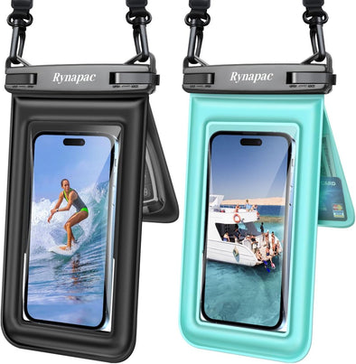 [Up to 8.5''] Waterproof Phone Pouch Floating, Double Bags Waterproof Phone Case with Lanyard for Iphone 16 15 Pro Max, Galaxy S25 S24 Ultra, IPX8 Cellphone Dry Bag Beach Cruise Ship Essentials 2 Pack