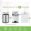 4 Gallon 140 Counts Strong Drawstring Trash Bags Garbage Bags by Teivio, Bathroom Trash Can Bin Liners, Small Plastic Bags for Home Office Kitchen, White