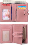 Leather Wallets for Women RFID Blocking Zip around Coin Purse Small
