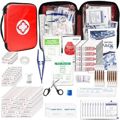 Travel-First Aid-Kit Car-Home 300PCS Survival-Kit Outdoor-Adventure - Small Portable Red Emergency Essential Sets Office Hiking Camping Business Public Must Have First Aid Gear Equipment 1St Aid