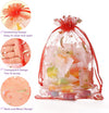 100PCS Moon Star Organza Bags, 4X6" Wedding Favors Bags with Drawstring, Mixed Color Little Mesh Candy Gift Pouches for Party, Jewelry, Christmas, Festival, Eid Mubarak Party Favor Bags