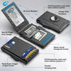 Umoven Airtag Wallet for Men - with Pop up Aluminum Case Money Clip Slim Leather Slots Credit Card Holder RFID Blocking Bifold Minimalist Wallet with Gift Box