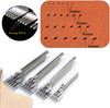 Aiskaer Leather Stitching Punch Set, Diamond Chisel Tools, 4Mm White Steel 1/2/4/6 Prong for Leather Craft DIY