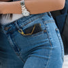 SEAVILIA Card Holder Keychain Wallet for Women with ID Window RFID Coin Purse Bee Gifts Slim Minimalist Small Wallet