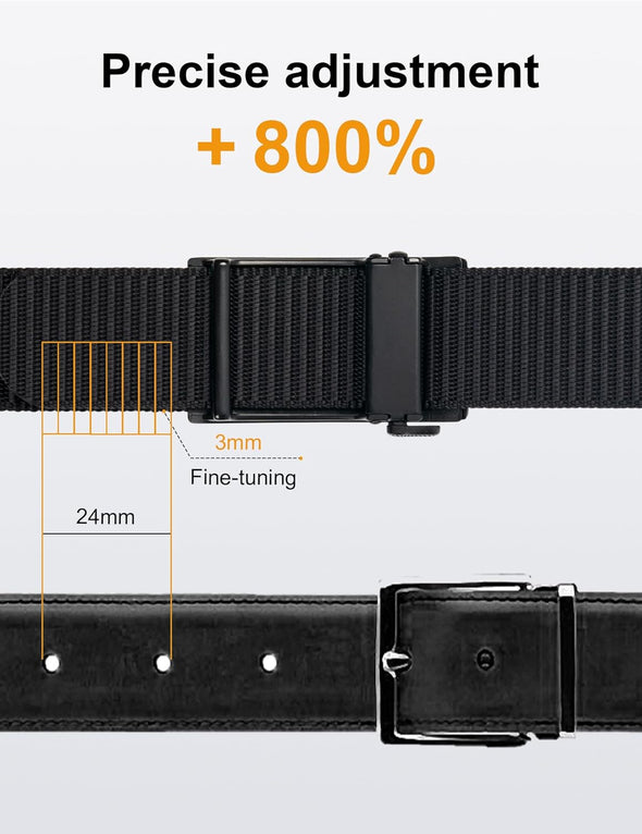 JUKMO Ratchet Golf Belt for Men, Nylon Web Tactical Belt with Automatic Slide Buckle