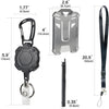AIDSOTOU Badge Holder Retractable Clip Heavy Duty Badge Reel Retractable Keychain ID Badge Holder with Breakaway Lanyard ID Card Holder Cool Tactical Keychains