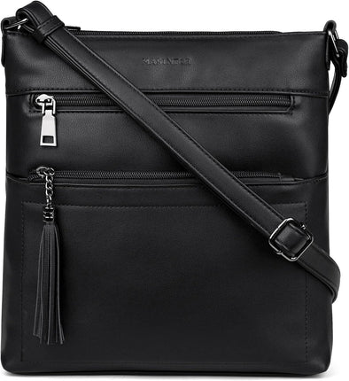 MASINTOR Crossbody Purses for Women, Multi Pocket Casual Crossbody Bag, Adjustable Strap Shoulder Bag with Tassel