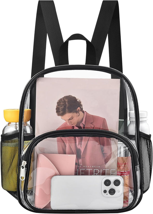 Clear Backpack for Stadium Events Clear Backpack 12X12X6 with Front Pocket for Concert Sport Fashion Women Backpack Events Work Travel