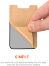 Cell Phone Pocket Self Adhesive Card Holder Stick on Wallet Sleeve with Adhesive ID Credit Card ATM Card Holder for Iphone Android 2 PACK BLACK