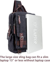Leaper Retro Crossbody Bag Sling Bag Canvas Messenger Bag for Men Women Shoulder Bag Crossbody Handbags Satchel Travel Bag
