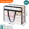 6 Pack Clear Storage Bags for Comforter, Clothes & Bedding, Plastic Blanket Storage with Zipper and Handle, Moving Bags, Closet Organizer and Under-Bed Storage (40L)