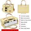 Tote Bag for Women with Compartments,Large Canvas Tote Women'S Purse Crossbody Bags Work Laptop Book Bag Satchels Handbags