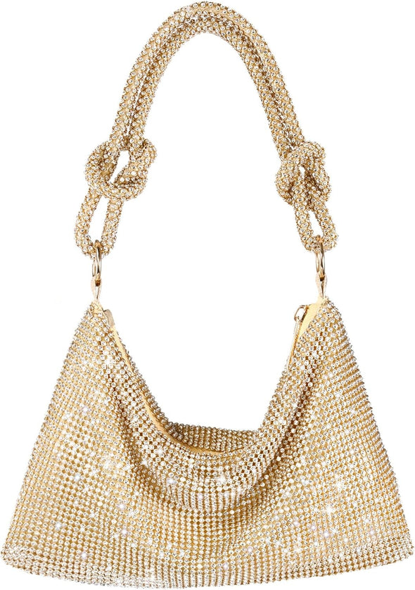 Rhinestone Purse Sparkly Evening Bag Silver Clutch Purses for Women Evening, Cross Body Handbags for Party Prom Club Wedding