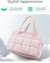 BAGSMART Gym Bag for Women, 29L Puffer Travel Duffle Bag for Travel with Laptop Compartment, Weekender Bags for Women, Carry on Duffel Bag Personal Item Bag, Baby Pink
