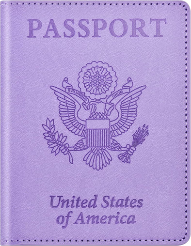 Passport and Vaccine Card Holder Cover Combo, Passport Case /Wallet with Vaccine Card Slot for Women and Men(Al-Purple)