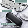 Moko Double Eyeglass Case, Contact Lens Case with Mirror Tweezers Remover, 2 in 1 Double Sided Portable Contact Lens Box Holder Container Soak Storage Kit Sunglasses Pouch for Men & Women, Black