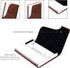 Business Card Holder Leather & Stainless Steel Card Case,Business Card Case Wallet Credit Card ID Case (Brown)