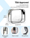 BAGSMART Toiletry Bag Hanging Travel Makeup Organizer with TSA Approved Transparent Cosmetic Bag Makeup Bag for Full Sized Toiletries, Large-Blck
