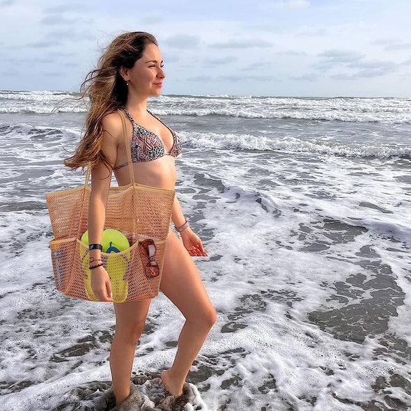 Beach Bag - Mesh Tote Bag Mothers Day Gifts for Mom Women Bag for Travel Pool Family Beach Vacation Cruise Essentials 2025