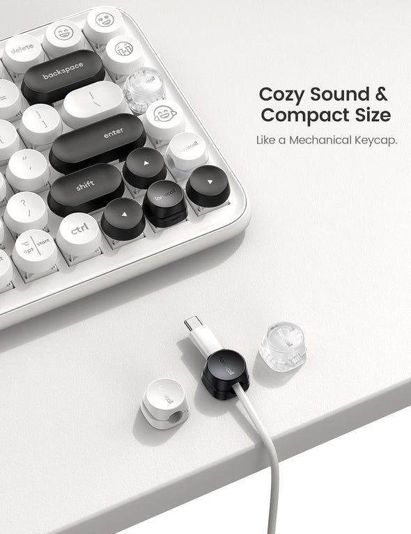 6Pack Cord Organizer, Desk Accessories - Lamicall Clear Desktop Cord Management, Mother'S Day for Mother, Office Workspace Organizer Accessories, Nightstand Wire Keeper Desk Decor, Office Must Haves