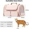 FUKUMARU Cat Carrier, 4 Mesh Windows Small Dog Carrier, 4 Storage Pockets Cat Travel Bag, under 15 Lb Airline Approved Pet Carrier, Rollable Cover for Nervous Cats, Pink