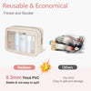 PACKISM Clear Makeup Bag - Soft Plastic Color-Edged TSA Approved Toiletry Bag, Reusable Clear Toiletry Bags with Golden Zipper, Beige
