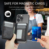 Defencase for Magsafe Wallet Magnetic Card Holder RFID Blocking, PU Leather Minimalist Phone Wallet Compatible with Magsafe Phones and Cases for Iphone 16/15/ 14/13/ 12/ Pro/Max/Plus, Black