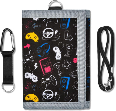 Kids Wallet for Boys, Boys Wallets for Kids 4-12 Trifold Wallet with Zippered Coin Pocket and Card Holders, Birthday Christmas Gifts Wallet - Game Console
