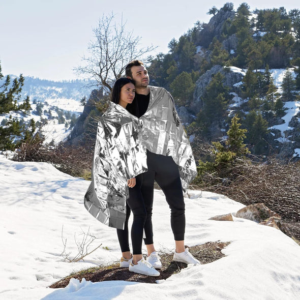 Emergency Mylar Thermal Blankets -Space Blanket Survival Kit Camping Blanket (4-Pack). Perfect for Outdoors, Hiking, Survival, Bug Out Bag ，Marathons or First Aid 1