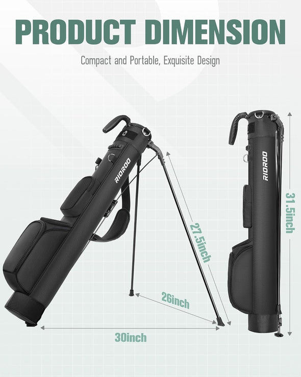 Golf Stand Bag, Lightweight Par 3 Golf Bag Holds up to 7 Clubs with Two Way Dividers Cooler Pocket Shoulder Strap and Multiple Storage Pockets for Men and Women