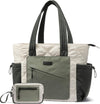 LOVEVOOK Tote Bag for Women, Puffer Bag and Work Bags with Zipper for Travel, Daily, School, Quilted Nurse Shoulder, 2Pcs