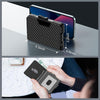 Wallet for Men - Pop up Case, Cash Slot, and Credit Card Wallet - Slim Minimalist Aluminum Front Pocket Wallet with RFID Blocking/Id Window (Carbon Fiber)