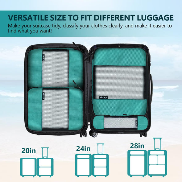 Compression Packing Cubes for Suitcases,5 Set Travel Essentials, Lightweight Luggage Organizer Bags, Travel Cubes for Carry On