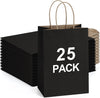 Bagdream Kraft Paper Bags 25Pcs 5.25X3X8 Inches Small Paper Gift Bags with Handles Bulk for Party Favor, Retail, Merchandise, Black Gift Sacks