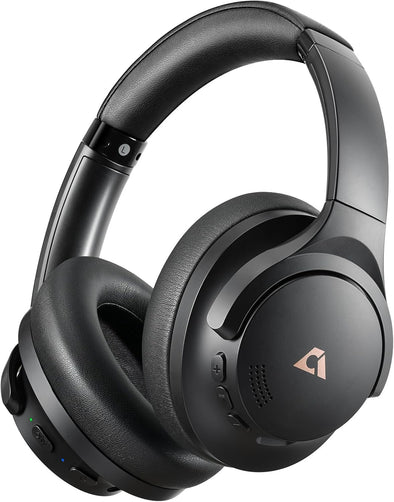 1Mii Y8+ Noise Cancelling Headphones Bluetooth, Wireless LDAC Hi-Res Audio, Custom EQ via App, 75H Playtime, Comfort Fit, over Ear Headphones Foldable for Airplane Travel Home Office Black