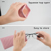 4 Pcs Squeeze Top Sunglass Case with Cleaning Cloth, Soft Leather Eyeglass Case Portable Sunglasses Pouch