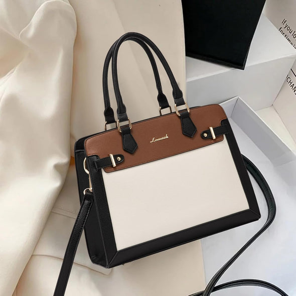 LOVEVOOK Purses and Handbags for Women, Tote Shoulder Bag Satchel Black Purse and PU Leather Top Handle for Ladies