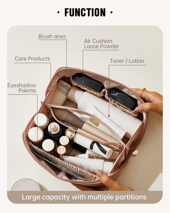 flat toiletry travel bag EACHY Travel Makeup Bags