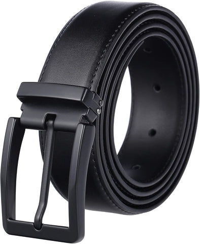 Men'S Dress Belt Black Leather Belts for Jeans