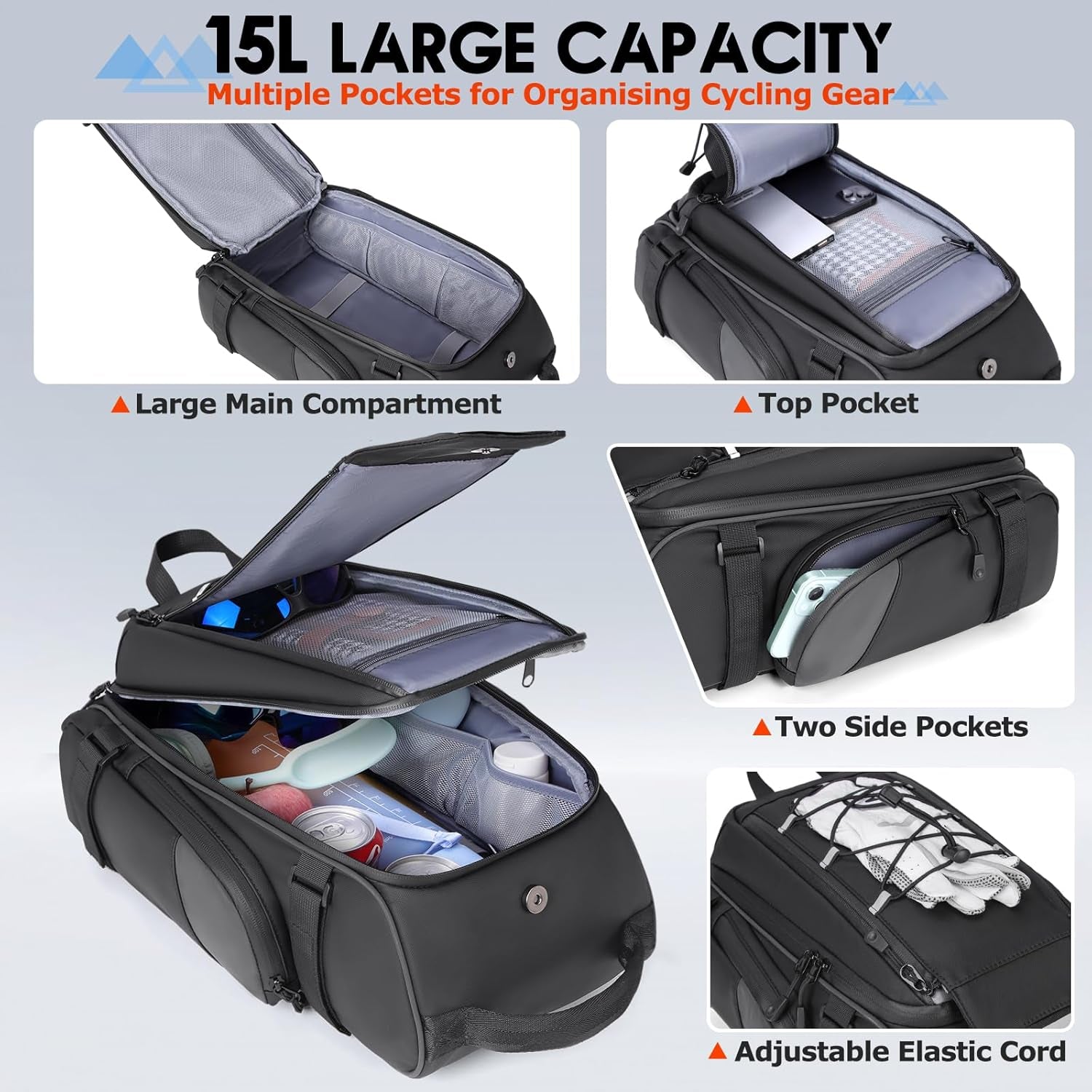 cycling rain gear bag RAINSMORE 4-in-1 Bike Trunk Bag – Kinzd
