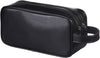 Happydavid Soft PU Leather Zipped Travel Toiletry Bag Mens Ladies Supply Toiletry Bag Case(Black)